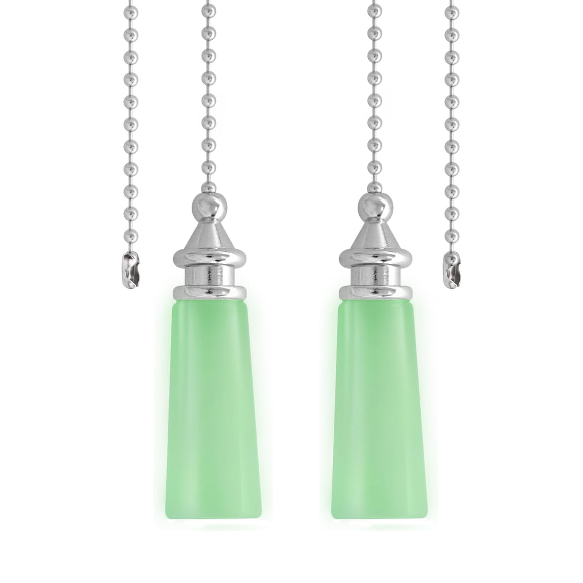 Dotlite 2Pcs Ceiling Fan Pull Chain Glow In The Dark,12In Crystal Ceiling Fan String Pulls Charm Extension Decorative,3Mm Diamet