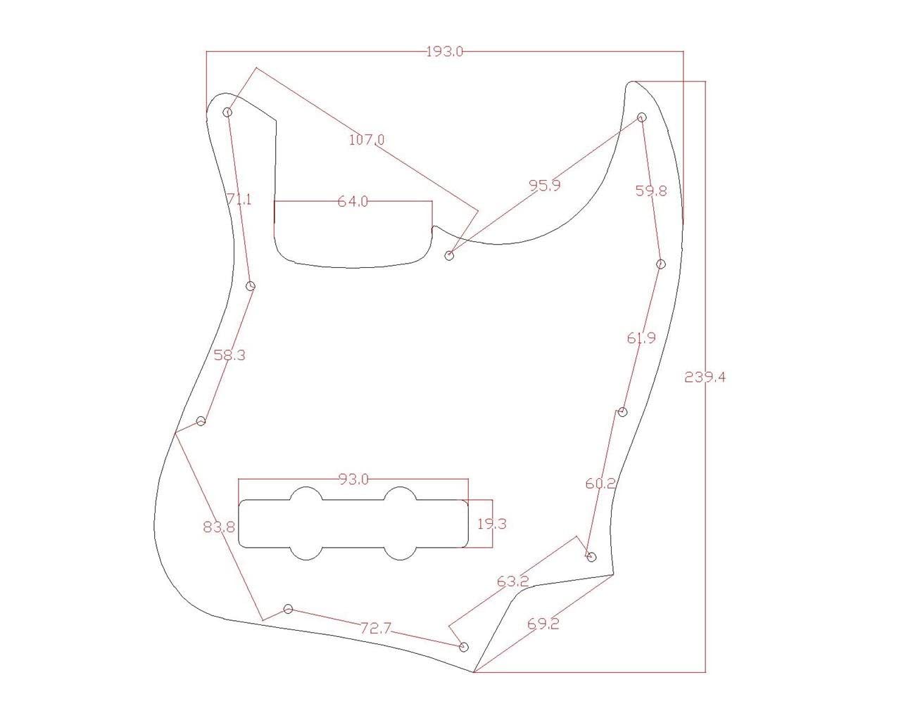 Kaish 4 String J Bass Style Pickguard Bass Pick Guard Scratch Plate For Usa/Mexico Jazz J Bass Vintage Tortoise
