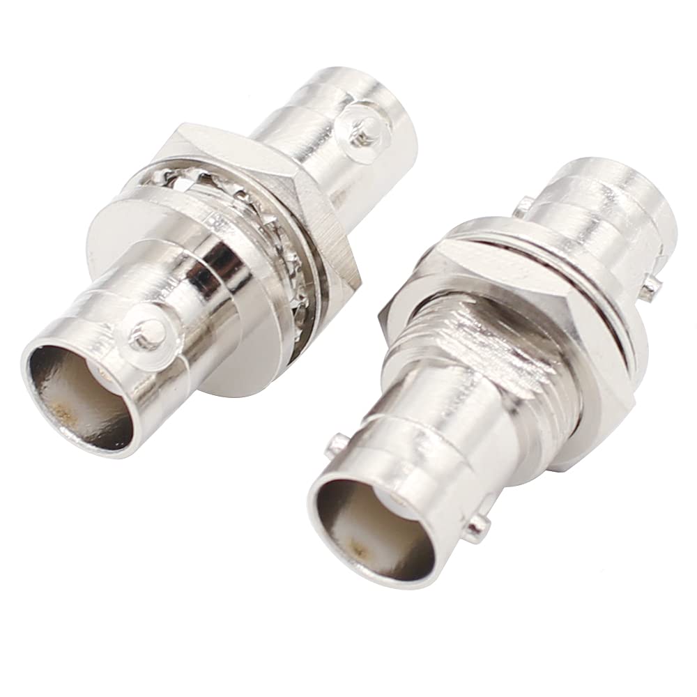 Exgoofit Bnc Female To Female Adapter Bulkhead Connector Coax Extension Bnc Coupler For Cctv Security Camera System  (2 Pack)