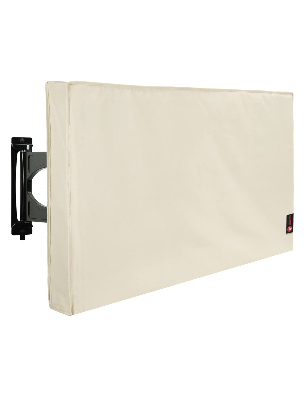 iBirdie Outdoor TV Cover 80 to 85 inch Weatherproof, Cover Size 75''L x 45''H, Waterproof for Outside Flat Screen 80 to 85 inch TV, Beige, 600D Thick Fabric Screen Protector with Bottom