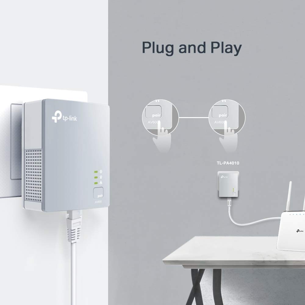 Tp-Link Tl-Pa4010Kit V1. 3,Av500 Nano Powerline Ethernet Adapter Kit