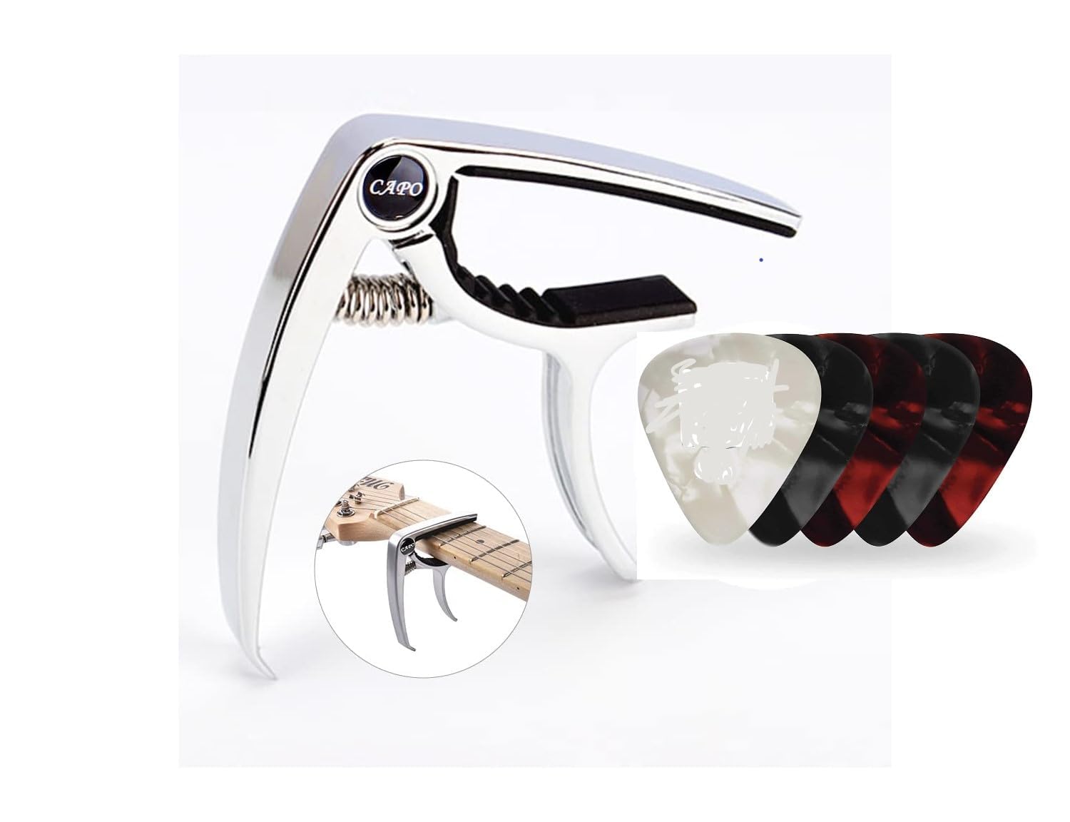 Boombox Spring Guitar Capo With 5 Picks Free!!!!!