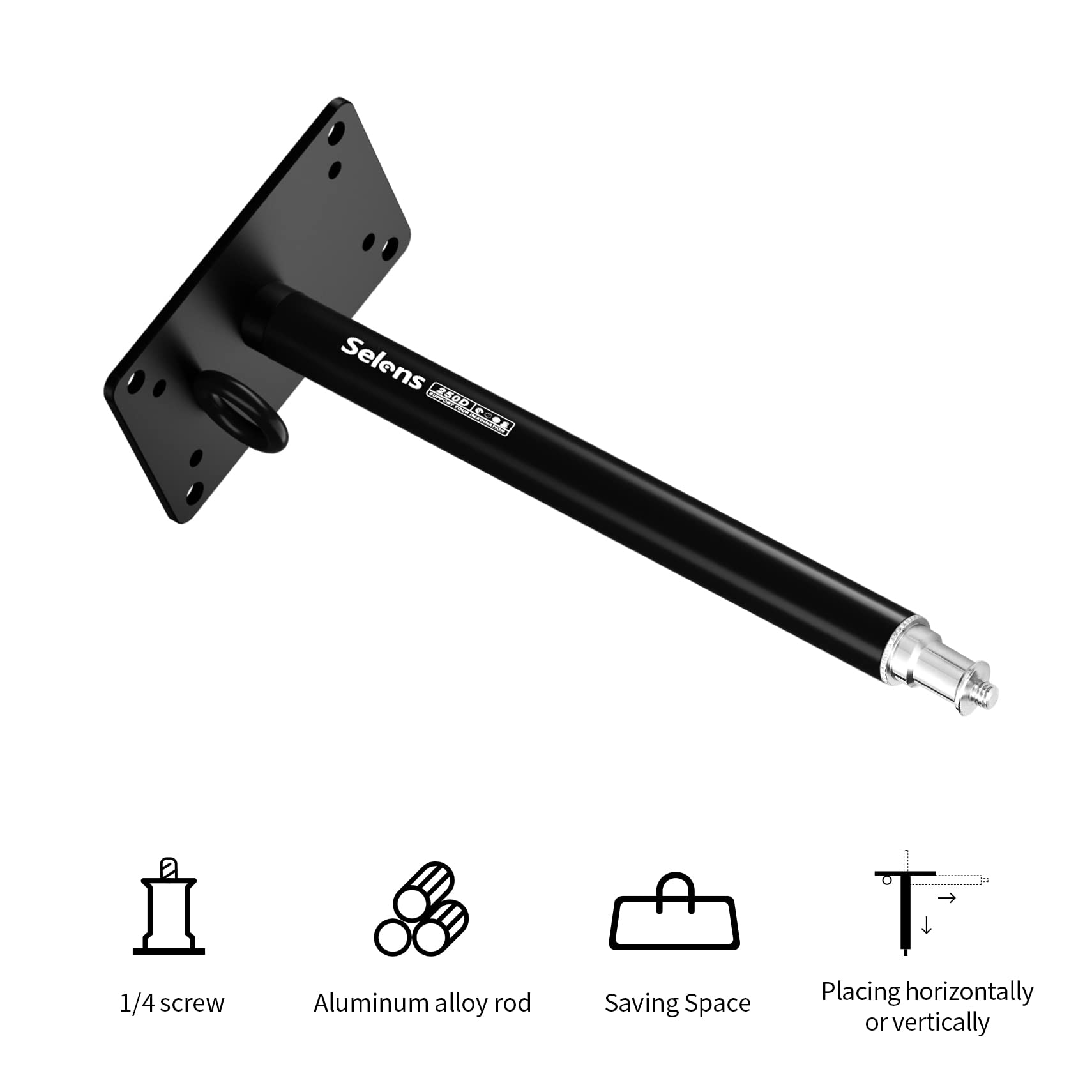 Selens 2 Pack Camera Ceiling Mount, 11'' Wall Mount Bracket With 1/4'' Universal Adapter For Video Light, Ring Light, Softbox, R