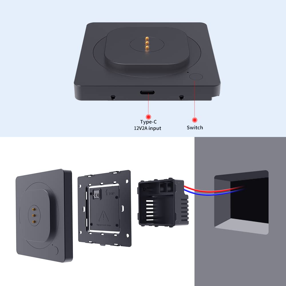 Emonita Magnetic Wall Mount With Charging Case For Ipad 10.9    10Th Gen (2022). Upgraded 18W Quick Charge, Strong Magnets, 360