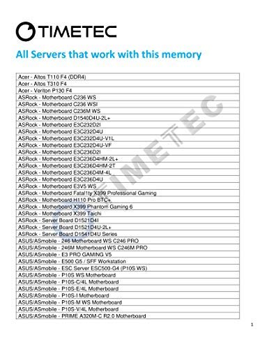 Timetec Hynix Ic 16Gb Ddr4 2400Mhz Pc4 19200 Unbuffered Ecc 1.2V Cl17 2Rx8 Dual Rank 288 Pin Udimm Server Memory Ram Module Upgr