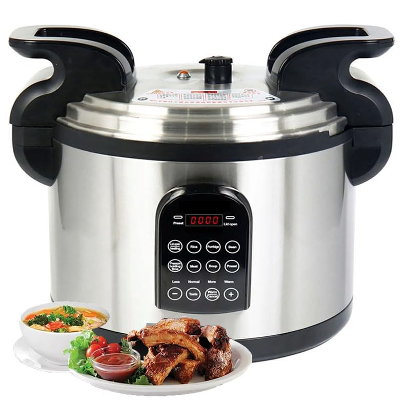 17.8QT Commercial Electric Pressure Cooker | 8in1 Multi Stainless Steel Rice Cooker with 24Hour Preset | Slow Cooker wtih Tem