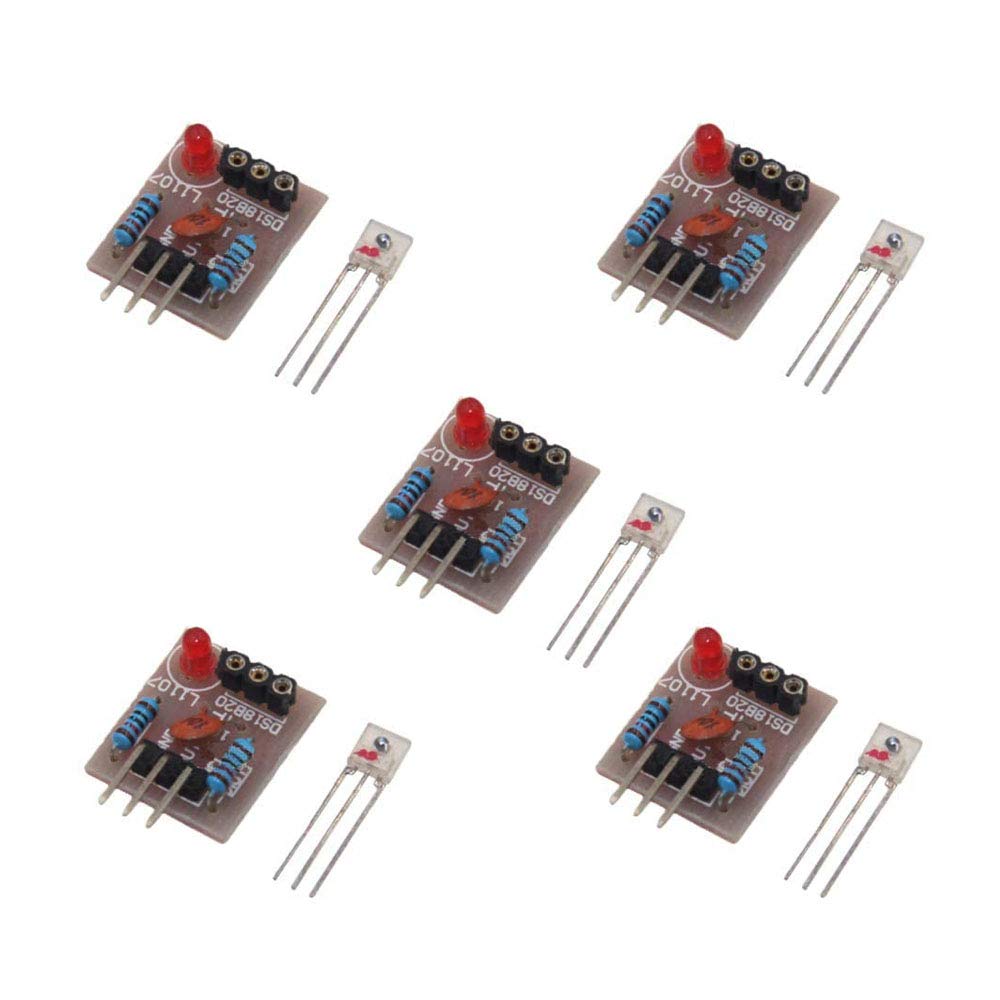 Ximimark 5Pcs Laser Sensor Module Non-Modulator Tube Laser Receiver Detection Module Relay Switch 5V for Arduino