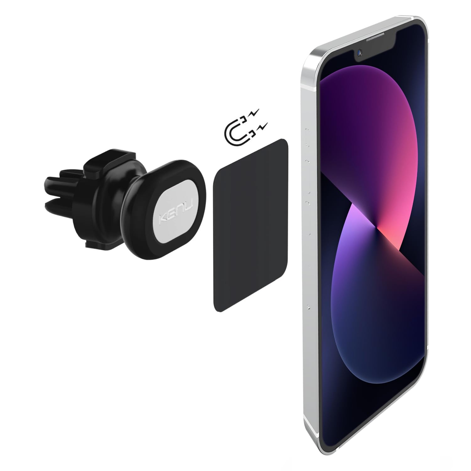 Kenu Airframe Magnetic Phone Car Mount for Air Vent - Portable Mobile Holder - 360 Degree Rotation - 6 Powerful Magnets with 1 R