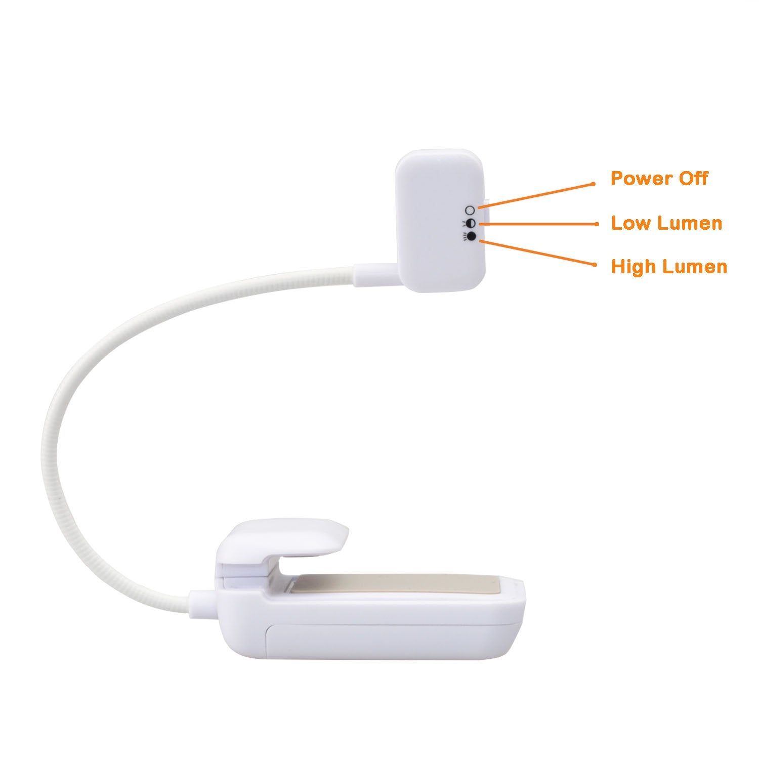 Tfy Clip On Led Reading Light With 2 Levels Of Lumen Intensity For Kindle, Other E Readers, Tablets, Books Plus Bonus Hand Strap