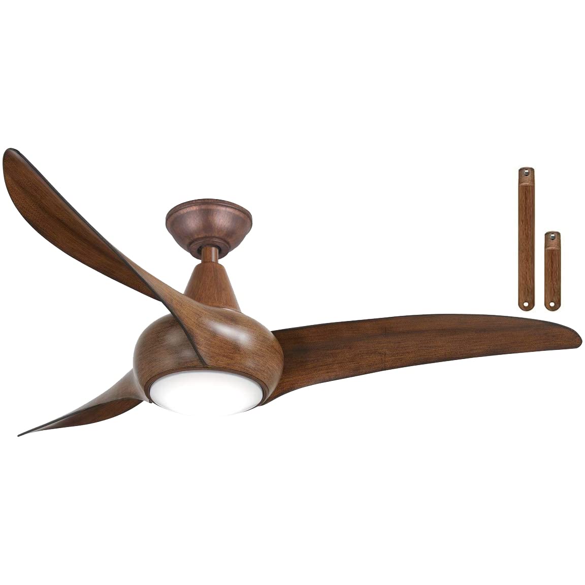 MINKA-AIRE F845-DK Light Wave LED 44 Distressed Koa Low Profile Ceiling Fan with Light, Remote Control and 3.5 Inch Downrod