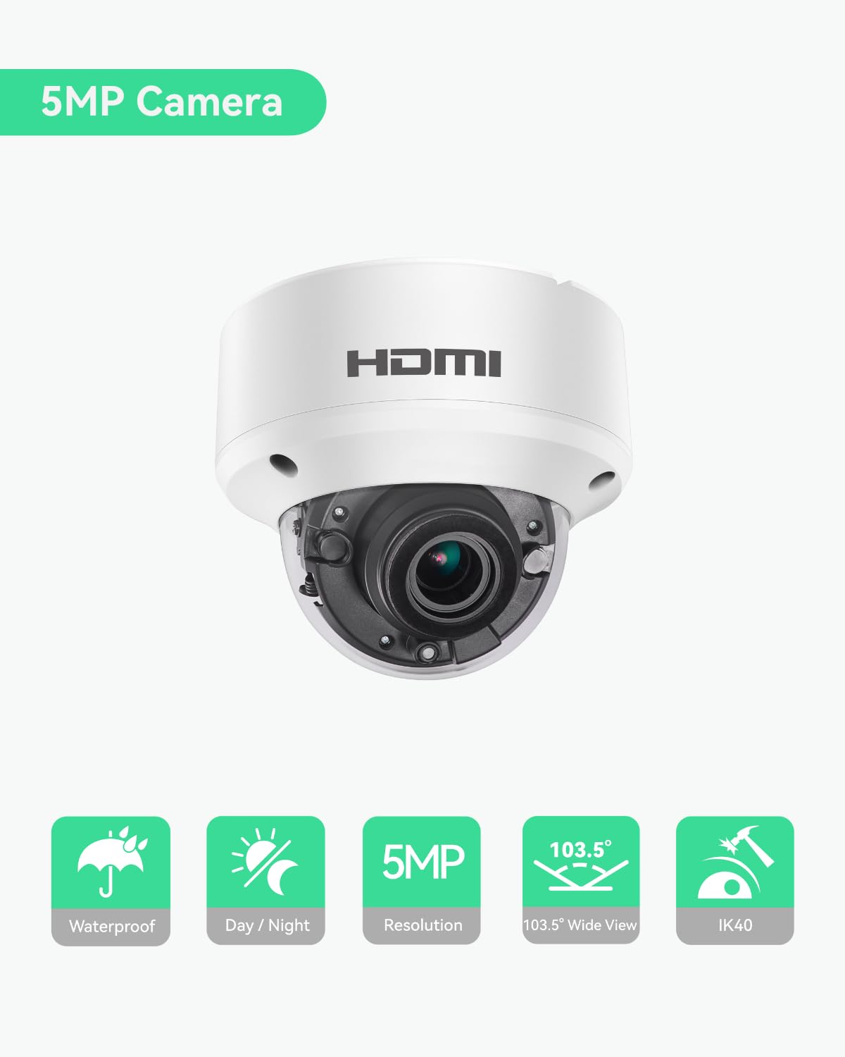 Linovision 5Mp Hdmi Security Camera With Hdmi Or Vga Output, Display Hd Video Directly On Tv Or Hdmi Monitor Without Delay, Hdtv