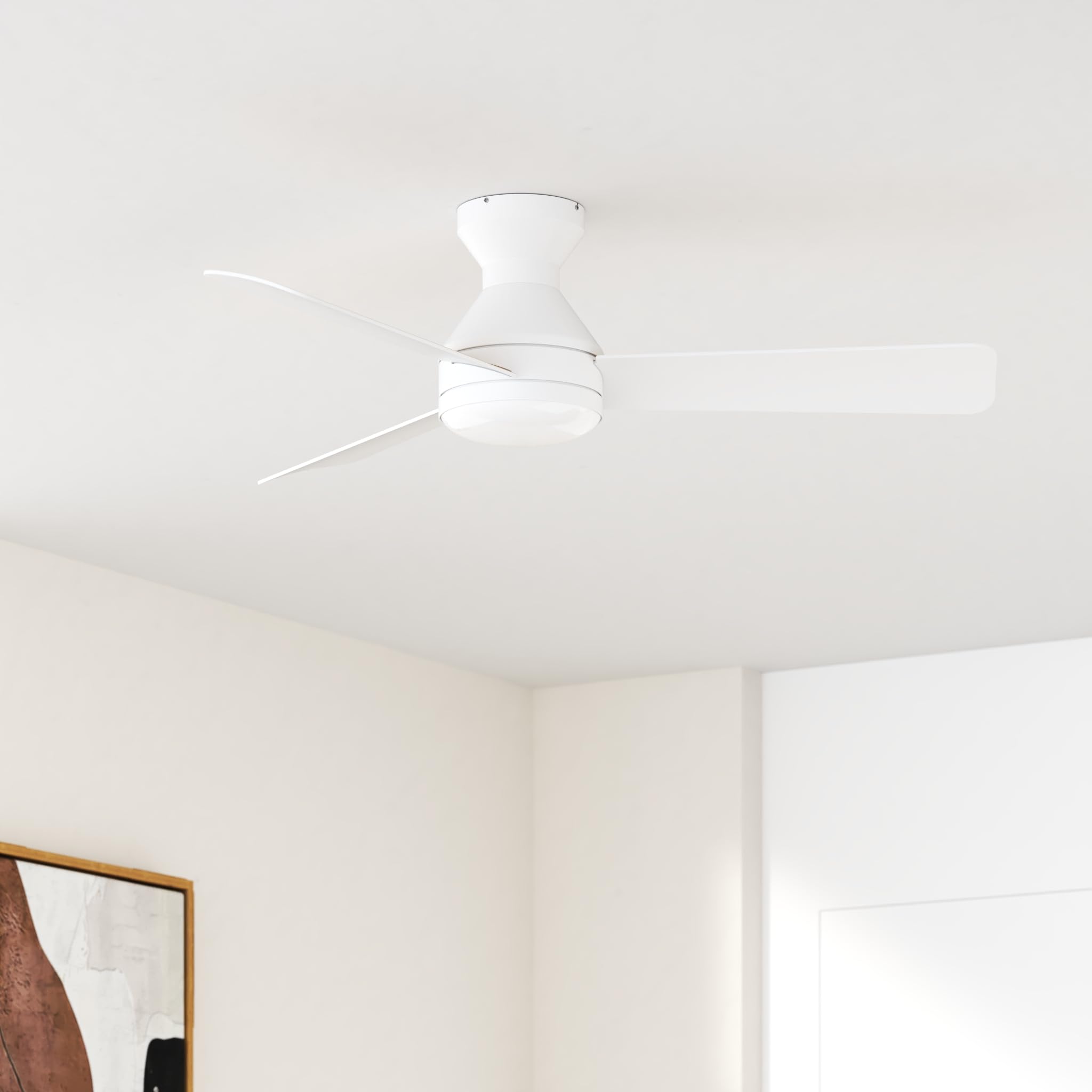 Amico Ceiling Fans With Lights, 42 Inch Low Profile Ceiling Fan With Light And Remote Control, Flush Mount, Reversible, 3Cct, Di