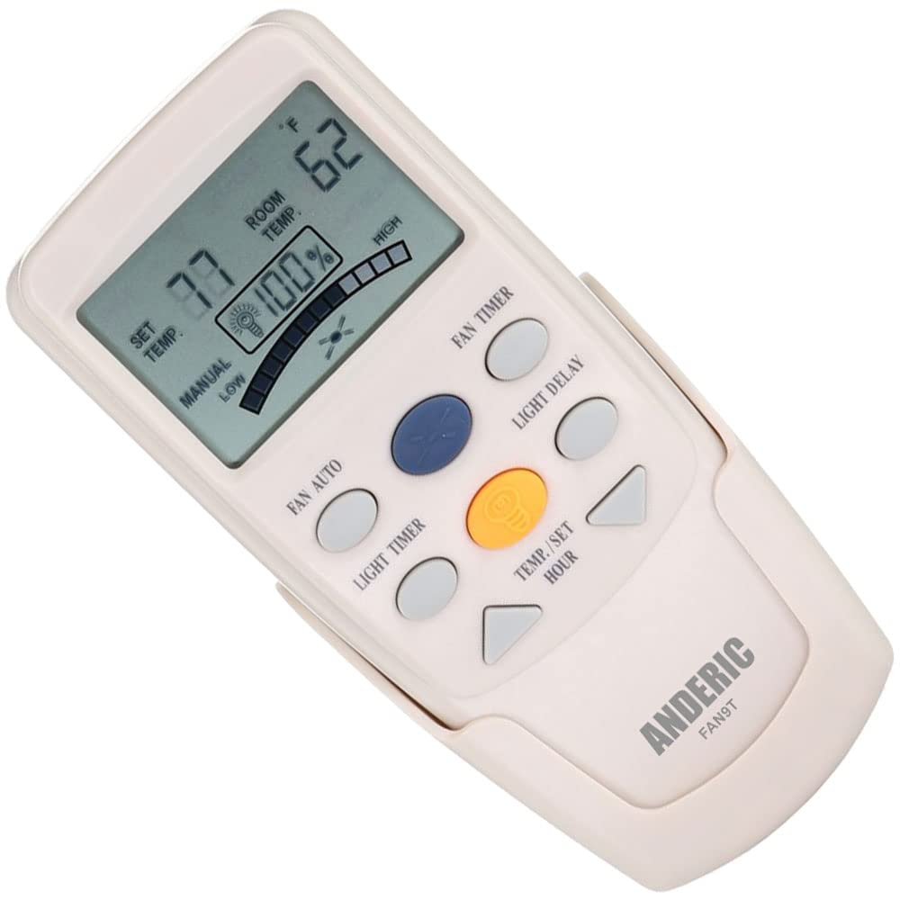 Anderic Replacement Fan 9T With Fan Timer Key Thermostatic Remote Control For Hampton Bay Ceiling Fans   Fan9T (Fcc Id: L3Hfan9T