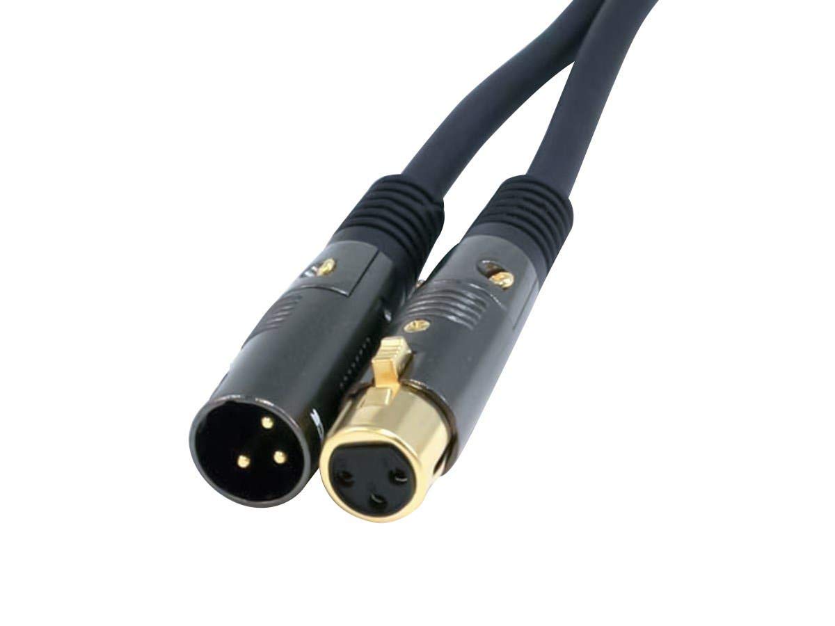 Monoprice Xlr Male To Xlr Female Cable   3 Feet   Black, 16Awg, Gold Plated Copper Wire Conductors   Premier Series