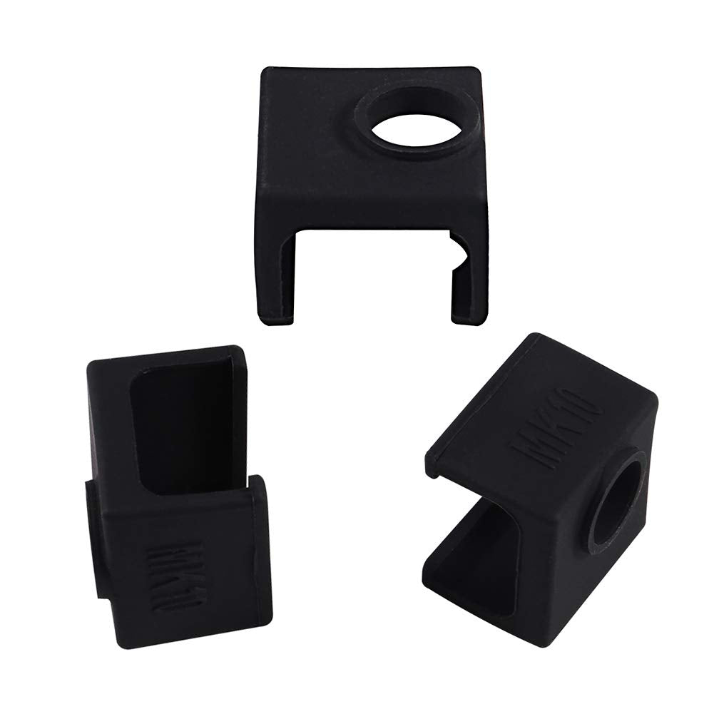 3D Printer Mk10 Silicone Socks, Aokin 3 Pcs Mk10 Heater Block Silicone Cover For Wanhao Duplicator I3 Makerbot 2 Qidi Tech Flash