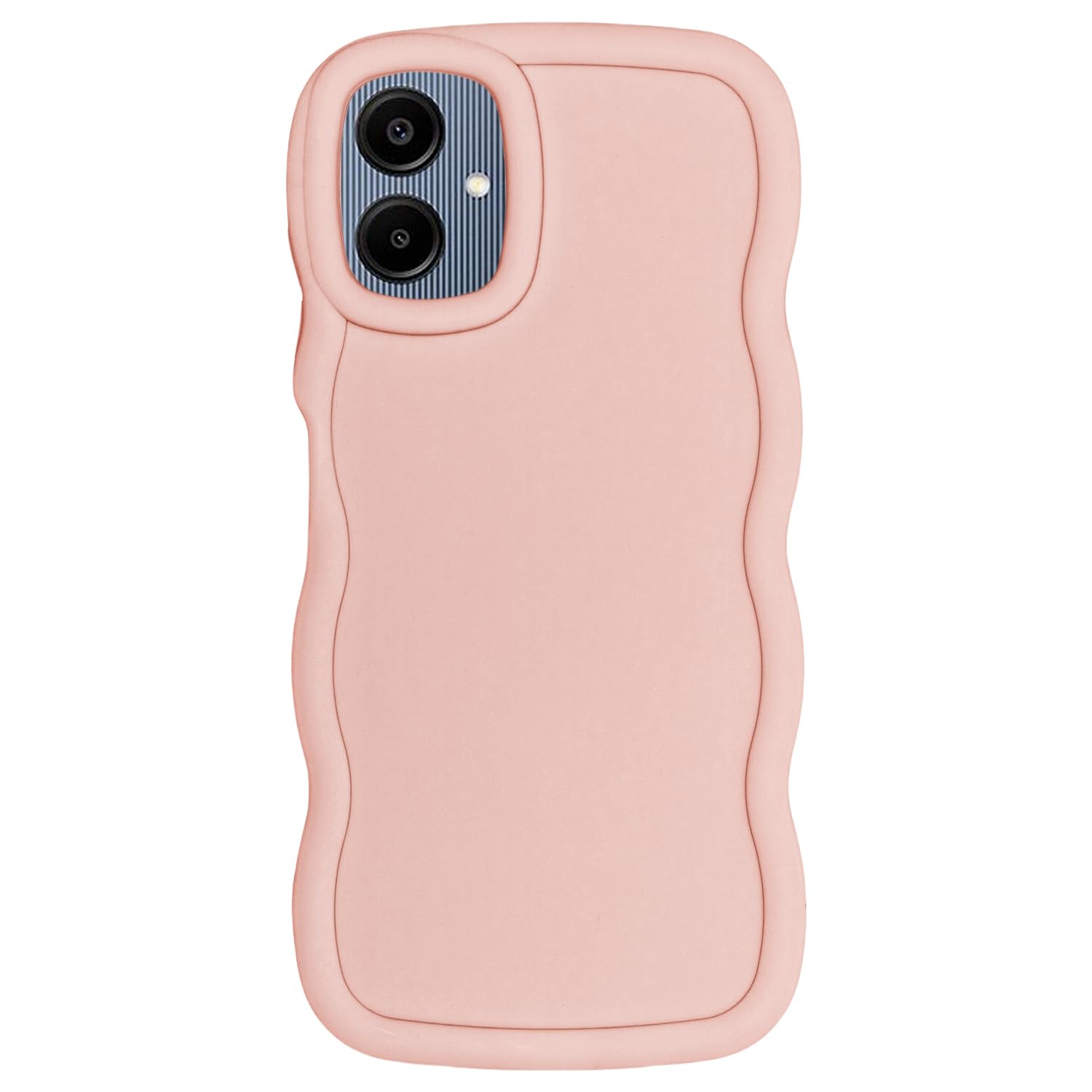 WOGROO Slim Fit Case for Samsung Galaxy A05, Wave Frame, Cute Soft TPU Thin Protective Phone Cover for Women, Light Pink