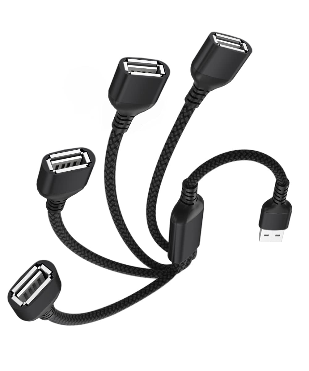 Elebase Usb Splitter   1 In 4 Out, 3.3Ft Multi Port Usb Y Cable For Pc, Tv, Macbook, Laptop, 2/3 Out