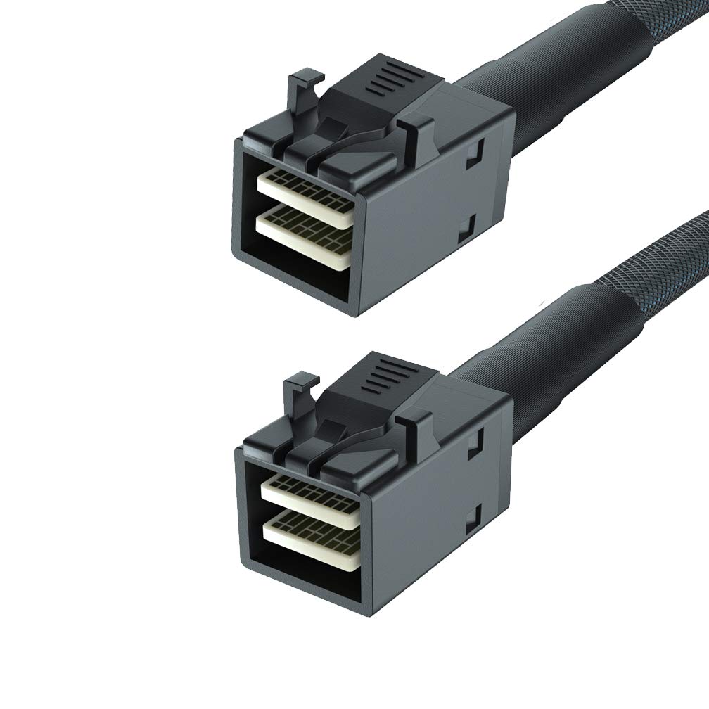 2 Pack 12G Internal Mini Sas Hd Sff 8643 To Sff 8643 Cable, 0.5M Internal Mini Sas To Mini Sas Cable, 36 Pin, With Sideband, 100