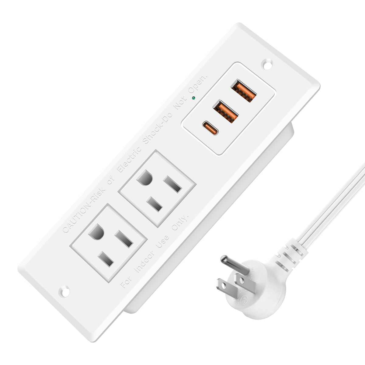 Recessed Power Strip, Flush Mounted Drawer Outlet With Pd 20W Fast Charging Usb-C Ports, Recessed Outlet For Conference Rooms, O