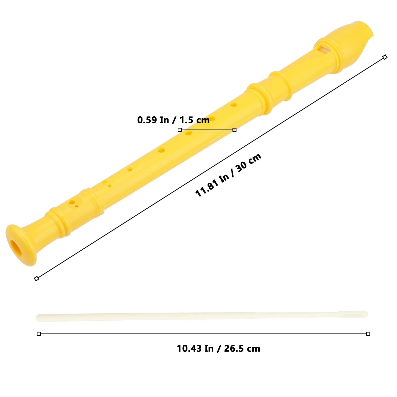 Muklei 20 Pack Descant Soprano Recorder, 8 Hole Soprano Recorder Recorder Instrument With Cleaning Rod For Beginners, Yellow