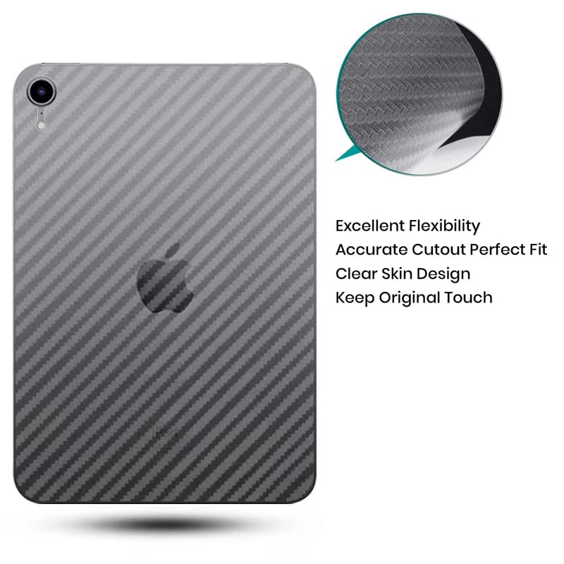 Epivol 2Pcs Back Protector Carbon Fiber Clear Protective Guard Film For Ipad Mini 6 2021 New Year Released
