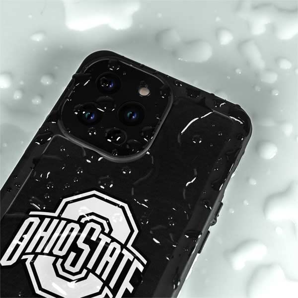 Skinit Waterproof Phone Case Compatible With Iphone 14 Pro   Officially Licensed Osu Ohio State Black Design