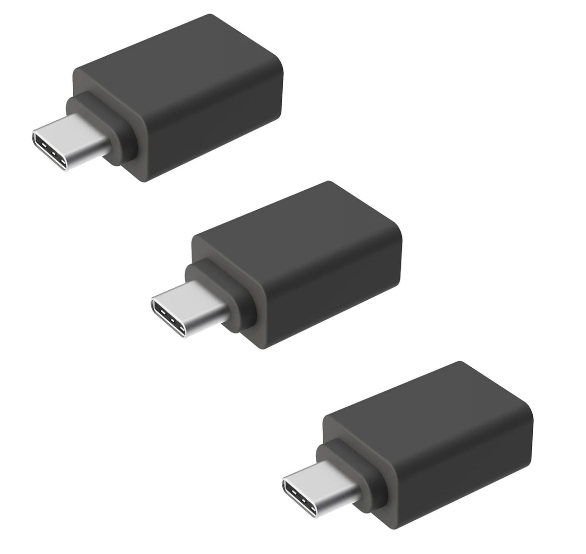 Usb C To Usb A Adapter Converter For Macbook, Pc, Android, Iphone, Receiver Dongle, Keyboard, Mouse, Webcam, Camera File Transfer, Portable Hard Drive, Printer, Speaker, Headset & More (3 Pack)