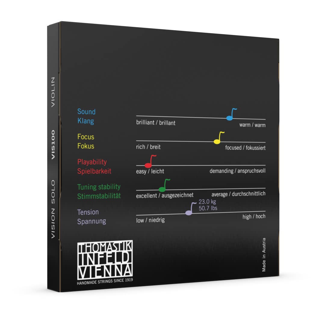 Thomastik-Infeld Vision Solo Violin Strings - High-Tech Synthetic Core For Smooth Bowing And A Quick Response - String Set Inclu