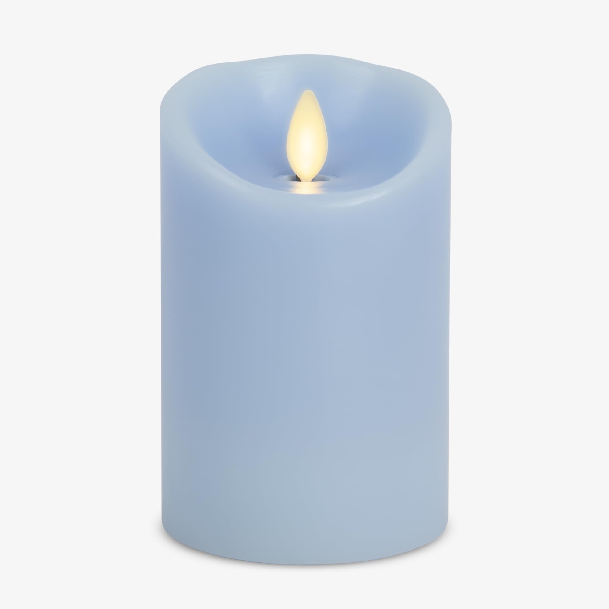 Luminara Flameless Led Battery Operated Flickering Pillar Moving Flame Candles (Airy Blue, 3 X 4.5)
