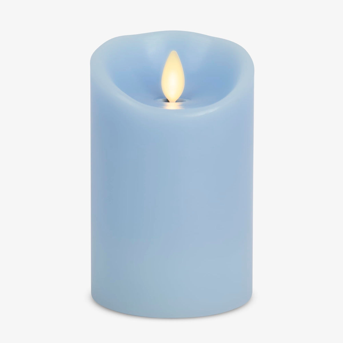 Luminara Flameless Led Battery Operated Flickering Pillar Moving Flame Candles (Airy Blue, 3 X 4.5)
