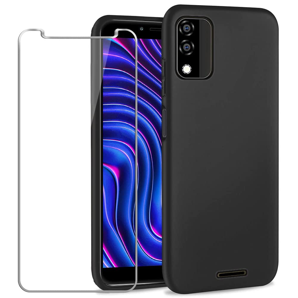 Yjrop For Blu C5 Max 2022 Case With Tempered Glass Screen Protector Slim Full Body Silicone Bumpers Anti Scratch Shockprooftecti