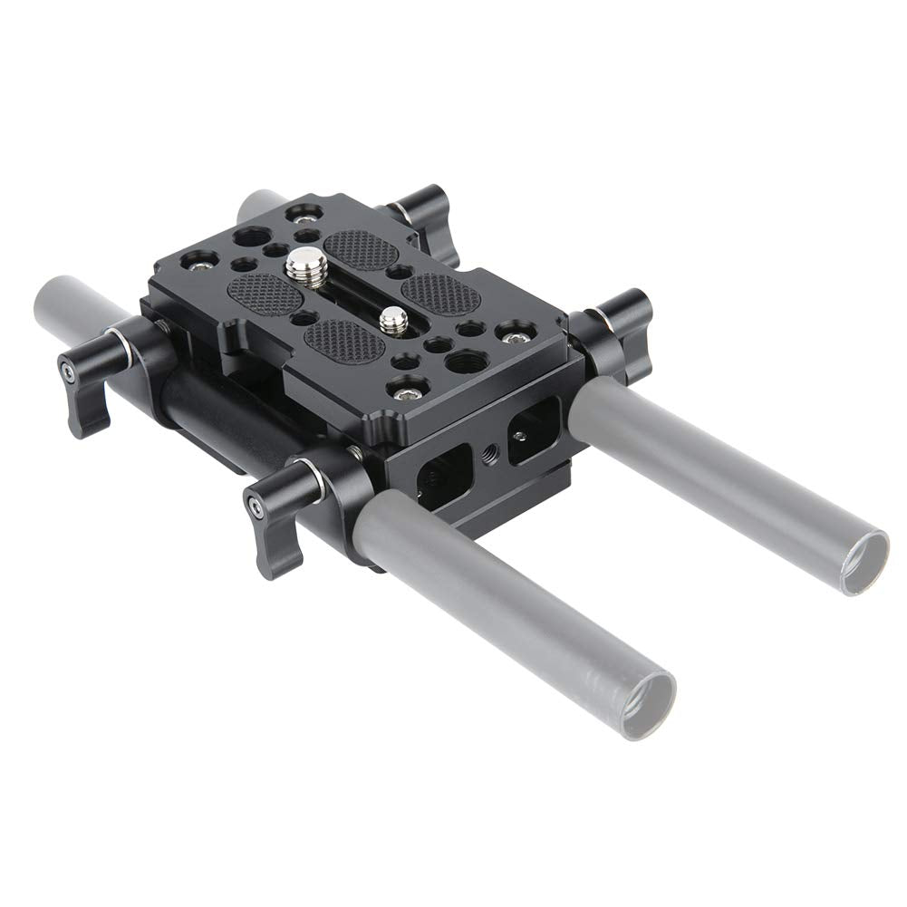 Niceyrig Shoulder Support Camera Baseplate With 15Mm Rod Clamp Railblock For Rod Support/Dslr Rig Cage