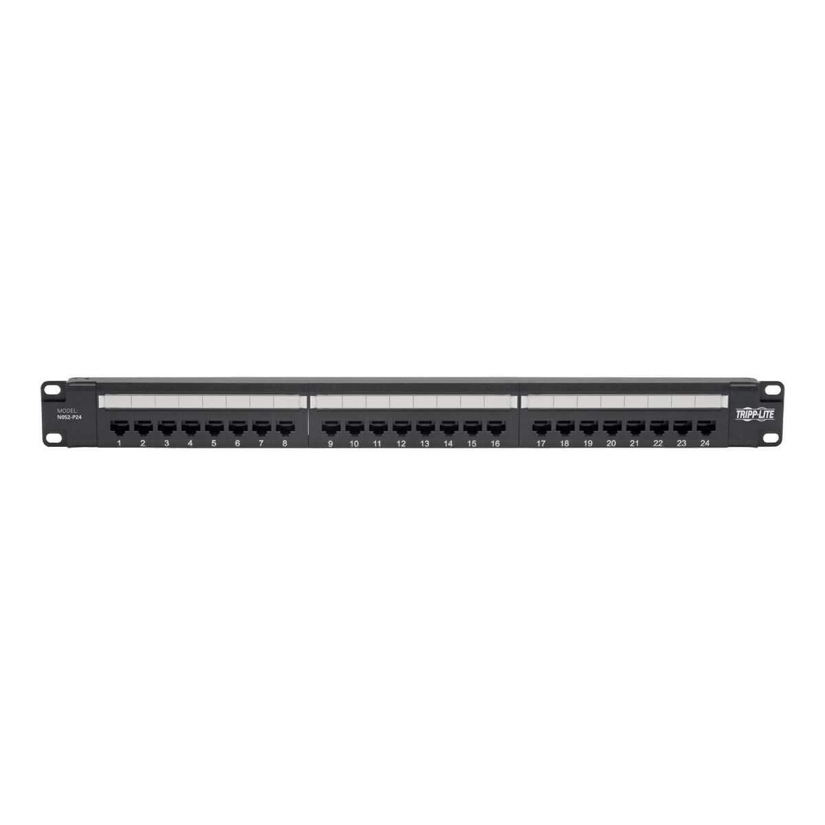 Tripp Lite Cat5 / Cat5E Poe+ Compliant Patch Panel 24-Port 110/Krone 568A/B Rj45 1Urm Rackmount Taa (N052-P24)