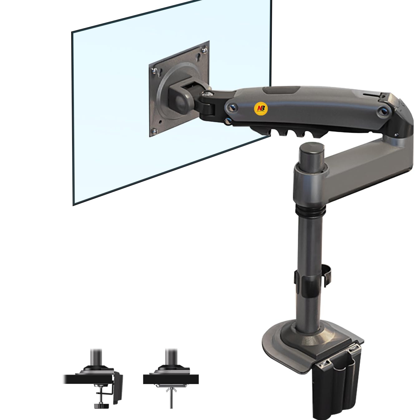 Nb North Bayou Monitor Desk Mount Long Arm For Monitors Within 4.4 To 19.8Lbs Ultra Wide Full Motion Swivel Height Adjustable Mo