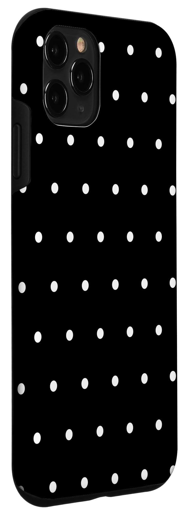 Black and White Polka Dots iPhone 11 Pro Shockproof Phone Case Black Polycarbonate