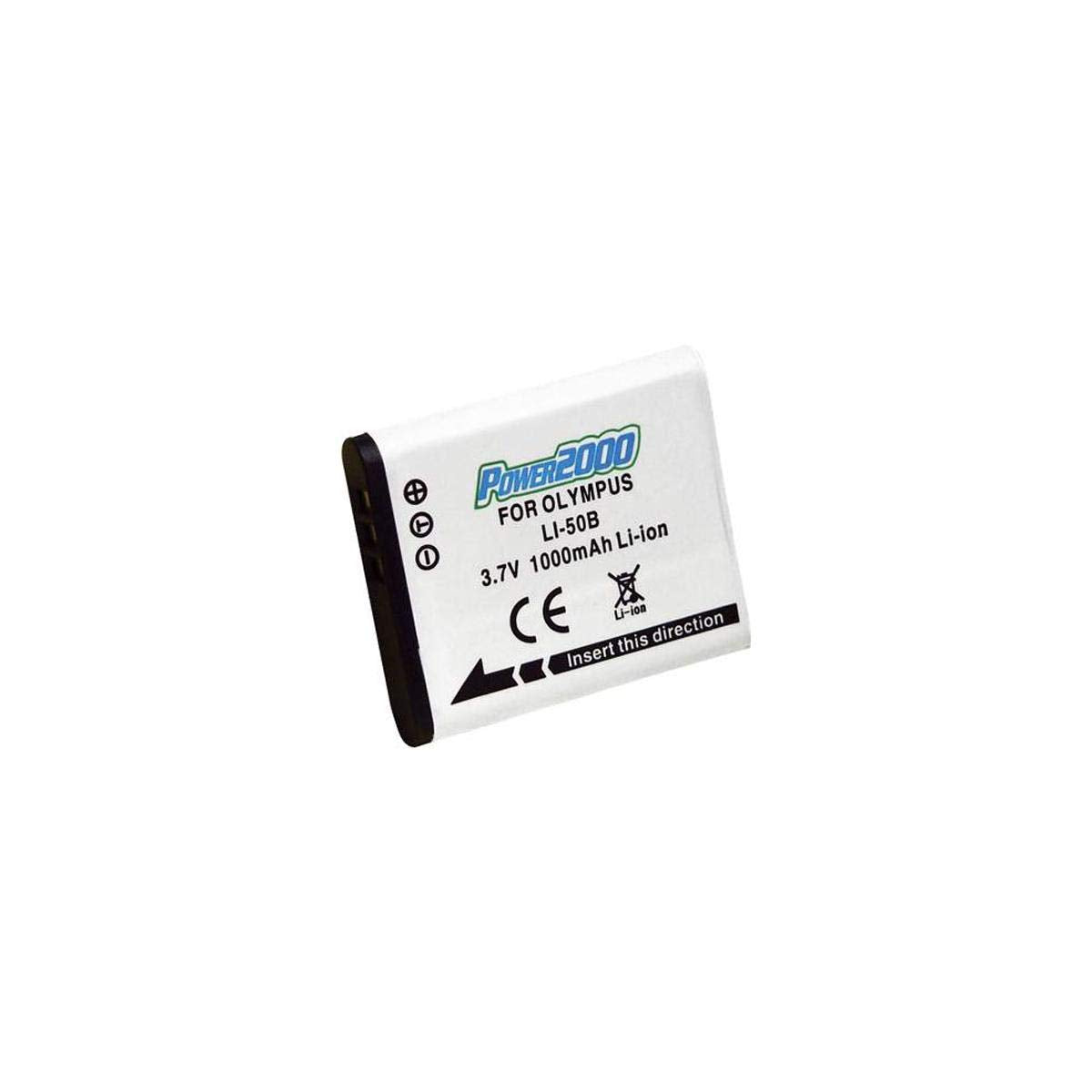 Power2000 LI-50B 3.7V 1000mAh Rechargeable Lithium-Ion Battery for Olympus Digital Cameras