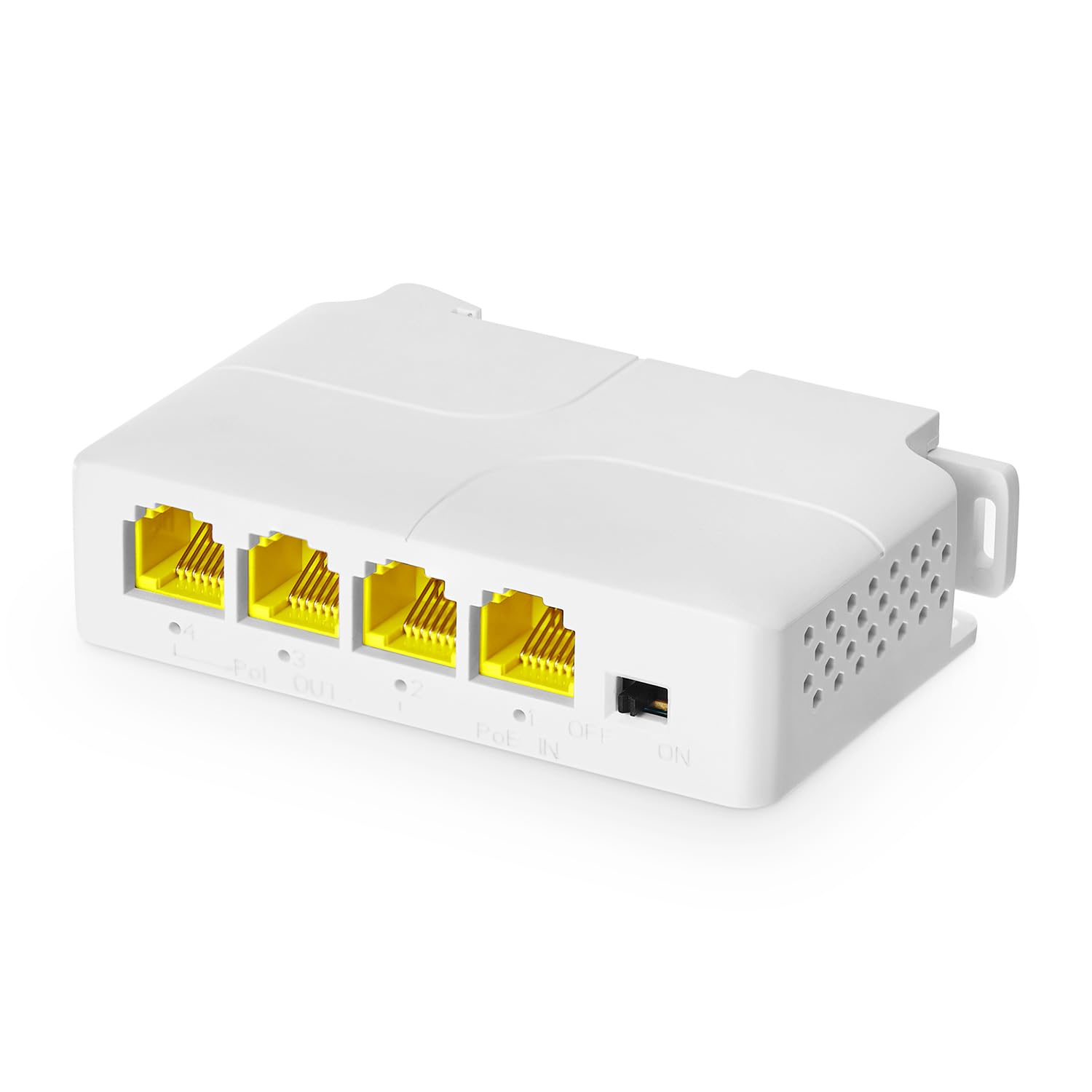 Gigabit Poe Passthrough Switch, 1 Poe In 3 Poe Out Extender, Ieee802.3Af/At Poe Powered, 10/100/1000Mbps Ethernet, Din Rail & Wa