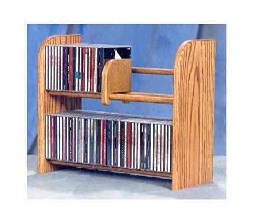 Wood Shed Solid Oak 2 Row Dowel Cd Rack Model 201