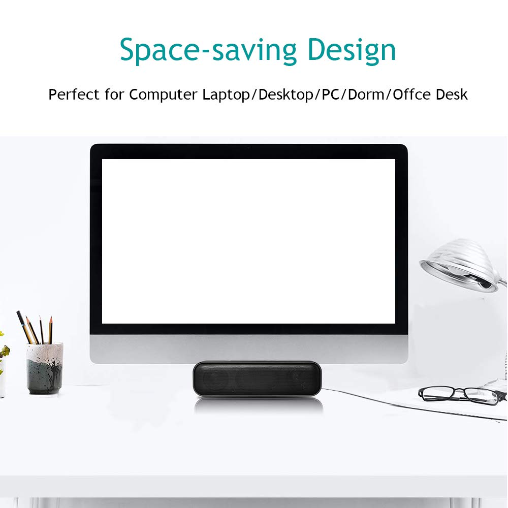 Usb Computer Speaker,Usb Powered Mini Soundbar Speaker,Laptop Stereo Speakers With Space Saving Design For Computer Laptop Deskt