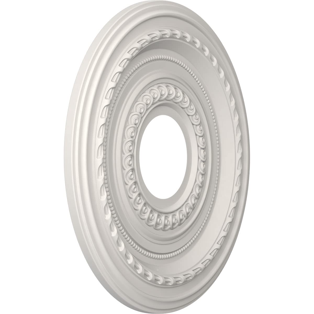 Ekena Millwork Cmp13Cogbw Cole Thermoformed Pvc Ceiling Medallion (Fits Canopies Up To 4 1/4), 13Od X 3 1/2Id X 3/4P, Ultracover