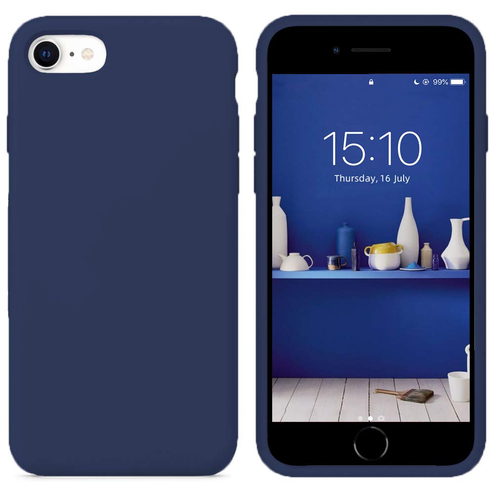 Icesword Iphone Se 3 Case 2022 [Upgraded]/ Iphone Se 2020 (2Nd Gen)/ Iphone 7/ Iphone 8 Silicone Case Blue, Liquid Silicone Gel 