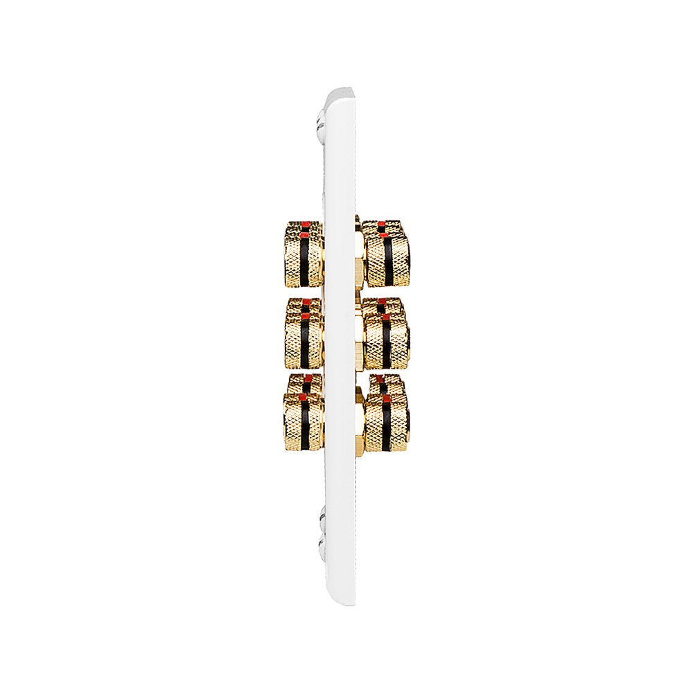 OSD WP12 Banana Binding Post Gold Plated Terminal Decora Style for 6 Speakers (White)