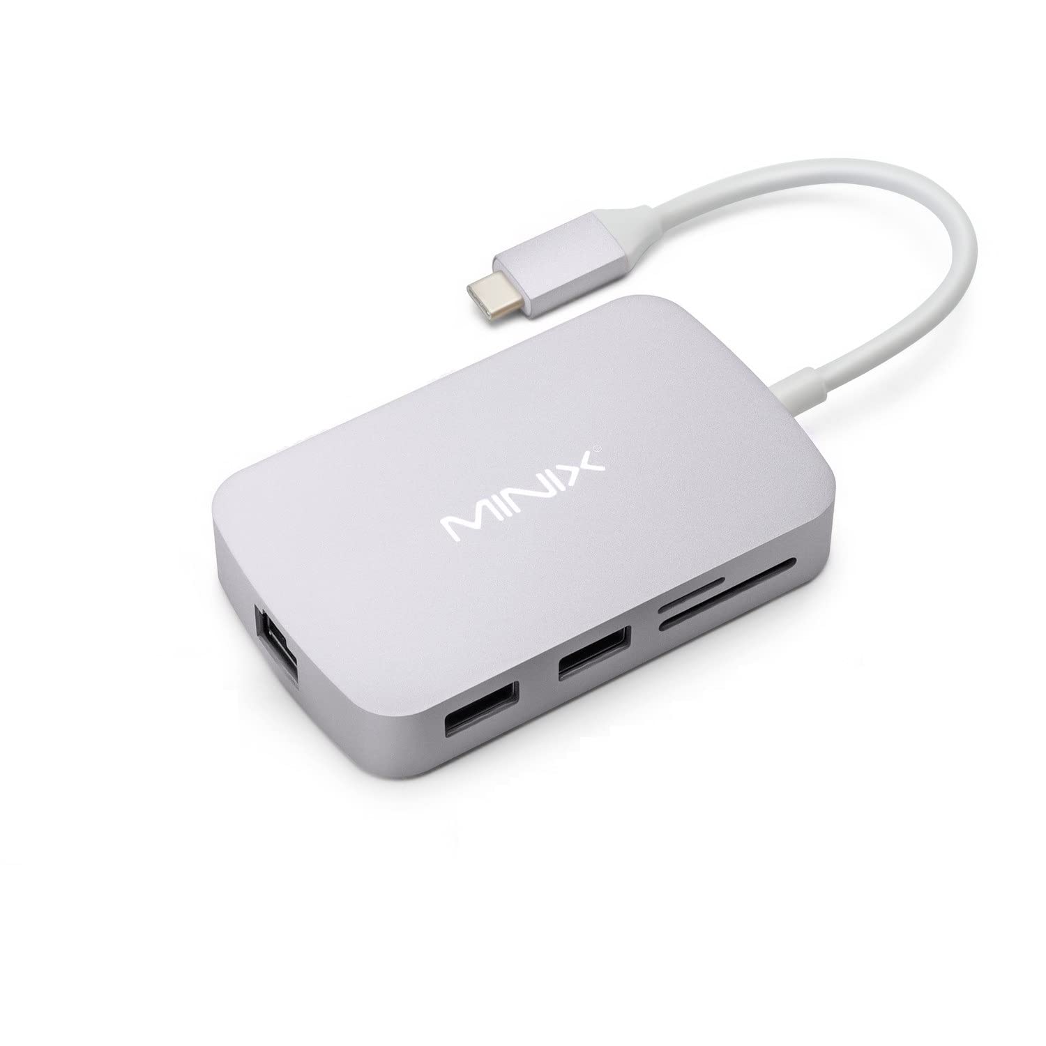 MINIX AC NEOCGGR USBC Hub 7Ports HDMI2.0 4K SD Reader Aluminum Gray Bulk