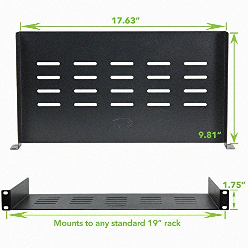 Navepoint Universal Rack Tray Vented Shelves 1U Black 10 Inches (250Mm Deep) No Lip