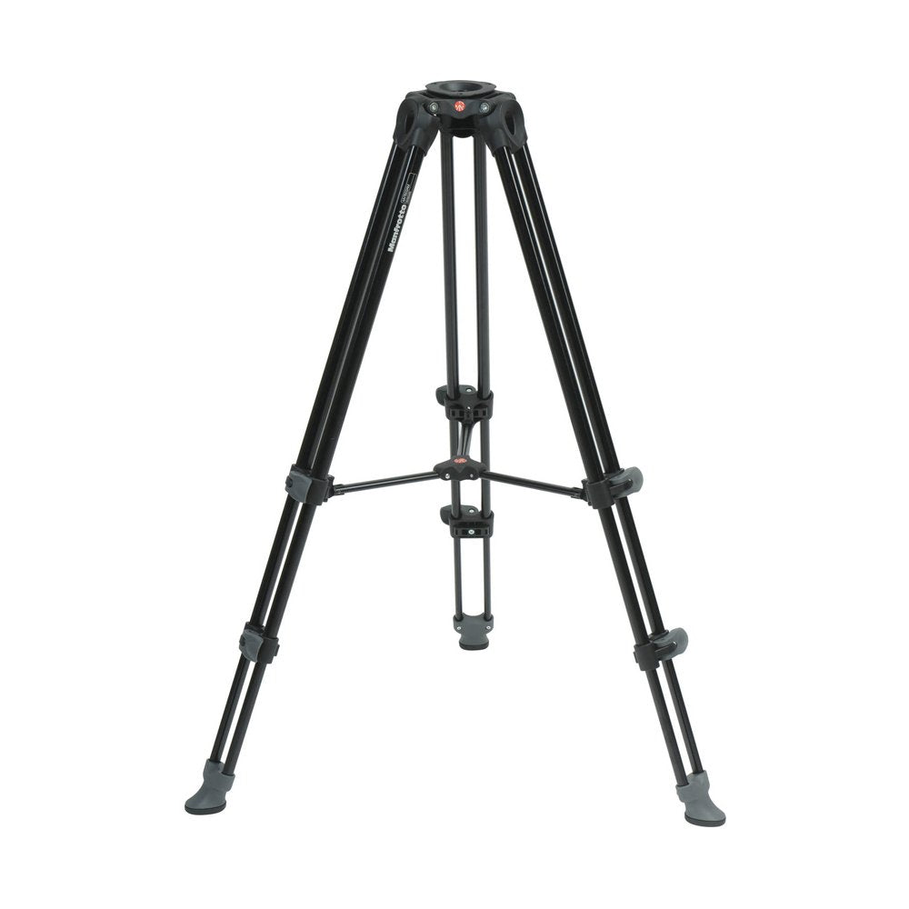 Manfrotto Mvk502Am 1 Professional Fluid Video System Aluminum Tripod With Telescop Twin Leg (Black)