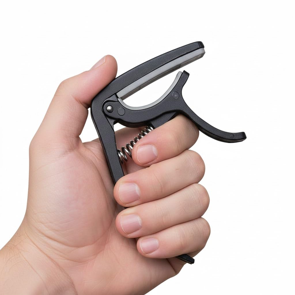 Drumstone  5   Guitar Capo With Pickup Stand & Soft Pad  For Acoustic & Electric Guitars