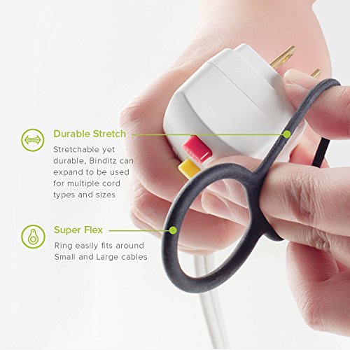 Ut Wire Attachable Binditz Silicon Cable Wrap For Home Kitchen Small Appliances Computer Hair Dryer Cords In White/Black Set Of