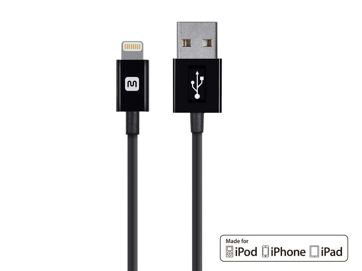 Monoprice Lightning To Usb Type A Charging Cable   Apple Mfi Certified, 10 Feet, Black   Essential Series