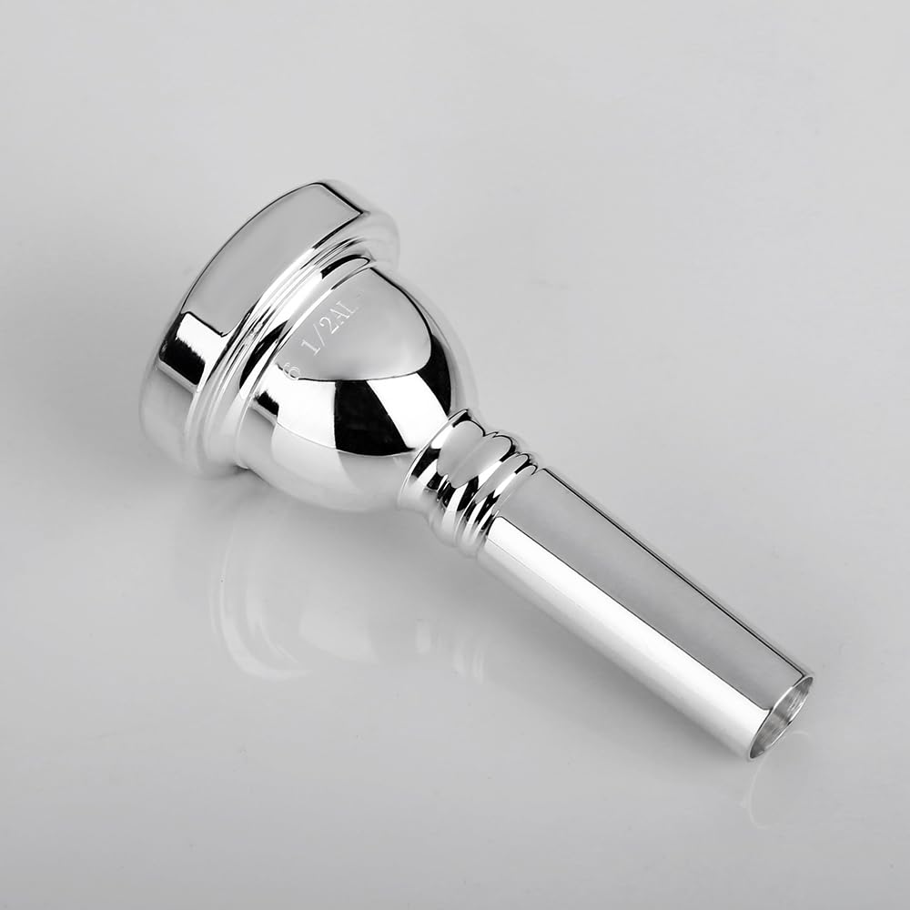 Glory Tenor Trombone Mouthpiece 61/2, Large Shank,Silver Plated Trombone Mouthpiece