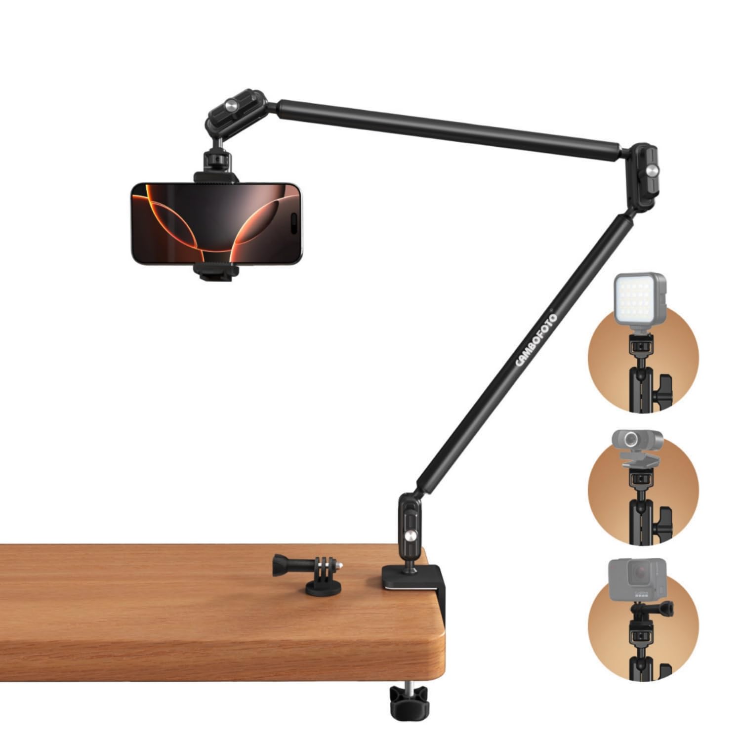 33 Magic Arm w Super Clamp, Overhead Camera Mount, Articulating Extended Friction Boom Arm w 1/4 Thread Adapter, for Mic, Ligh